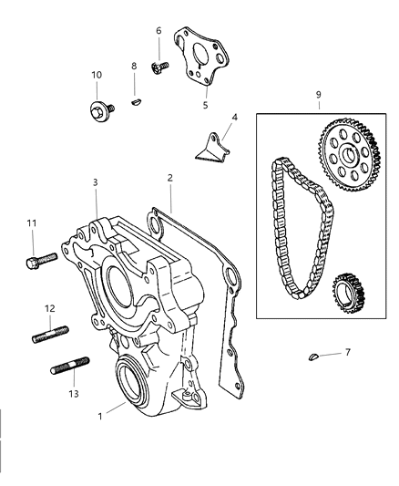 1999 Dodge Durango Timing Cover Diagram 2 - Thumbnail