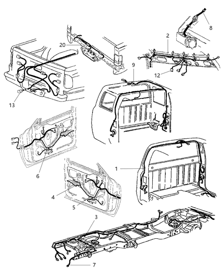 2001 Dodge Ram 3500 Wire Connector Diagram for 56038366AB