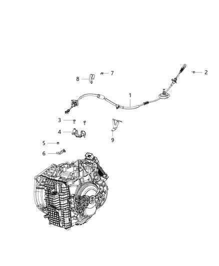 2018 Jeep Cherokee Gearshift Lever , Cable And Bracket Diagram 2 - Thumbnail