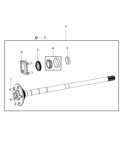 2017 Jeep Wrangler Shaft, Axle of Rear Axle; Differential And Drive Line Diagram 1 - Thumbnail
