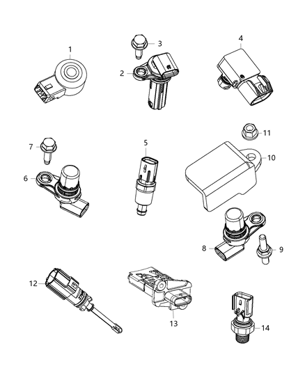 2016 Jeep Cherokee Sensors, Engine Diagram 2 - Thumbnail