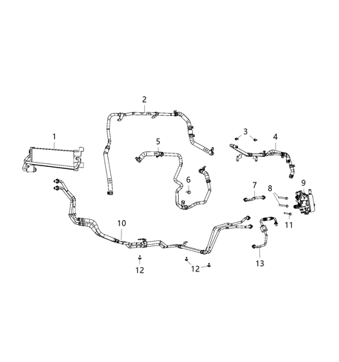 2020 Jeep Gladiator Heater Transmission Diagram for 68233384AB