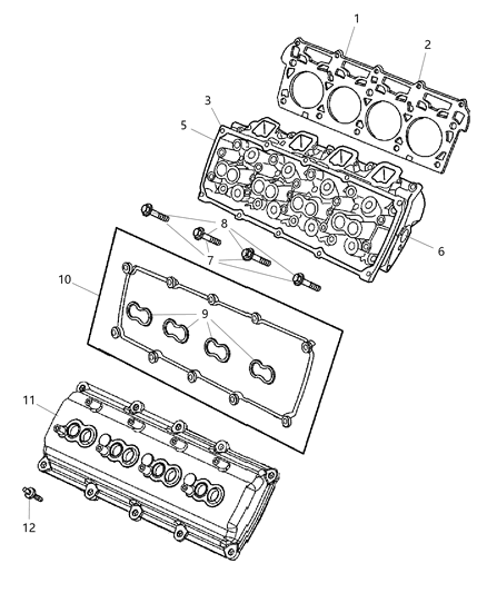 2007 Dodge Durango Cylinder Head And Cover And Mounting Diagram 5 - Thumbnail
