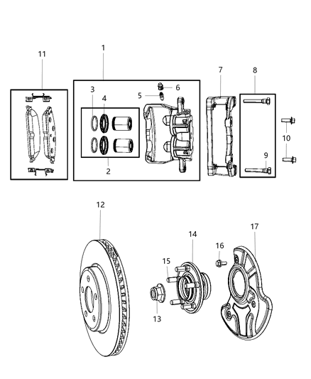 2009 Chrysler 300 Front Brakes Diagram 1 - Thumbnail