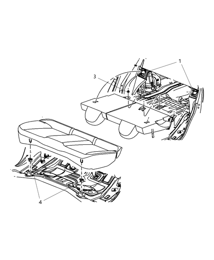 2010 Chrysler Sebring Second Row - Rear Seats Diagram 2 - Thumbnail