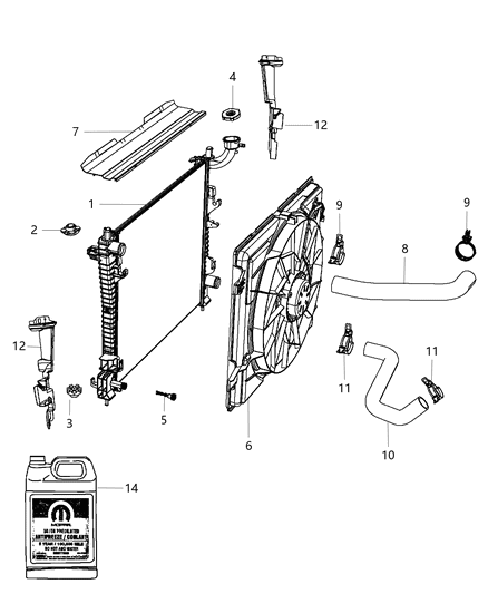 2013 Dodge Durango Radiator & Related Parts Diagram 1 - Thumbnail