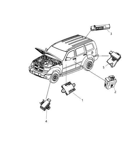 2010 Dodge Nitro Module Door Diagram for 5026861AB