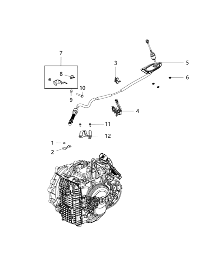 2015 Ram ProMaster City Cable Gearshift Control Diagram for 4670684AA