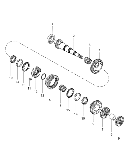 2015 Jeep Renegade Secondary Shaft Assembly of Manual Transmission Diagram 1 - Thumbnail
