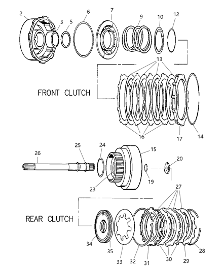 1999 Jeep Grand Cherokee Gear Train of Automatic Transmission Diagram
