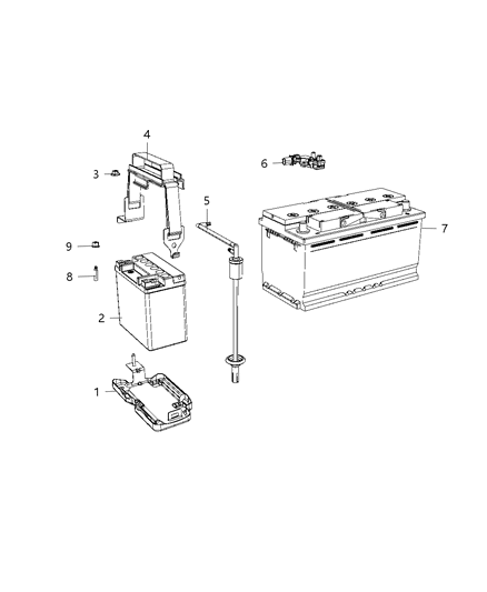2019 Jeep Grand Cherokee Battery Storage Diagram for BBAH8800AB