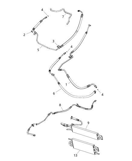 2018 Dodge Charger Power Steering Return Hose Diagram for 68078545AG