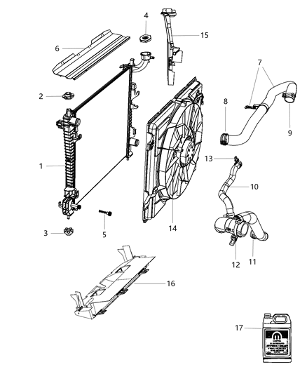 2012 Jeep Grand Cherokee Baffle Air Inlet Diagram for 68190442AA