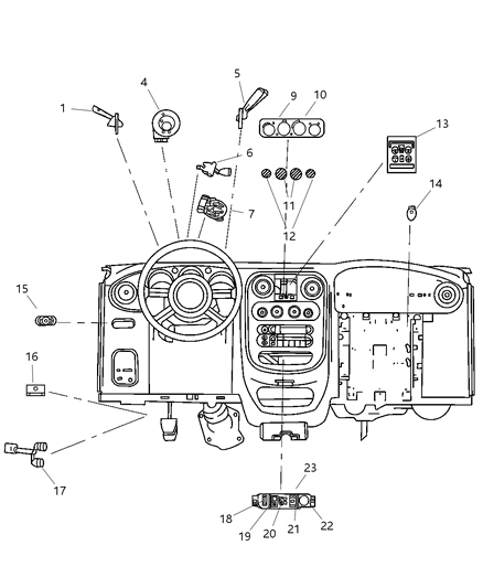 2004 Chrysler PT Cruiser Switch Multifunction Diagram for 5073050AB