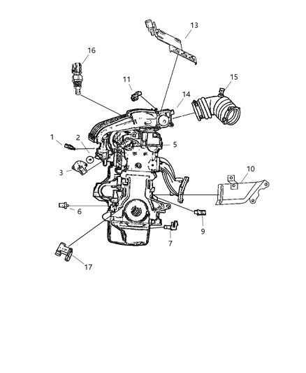 2006 Chrysler Sebring Sensor And Bracket Throttle Inlet Pressure Diagram for 4606686AB