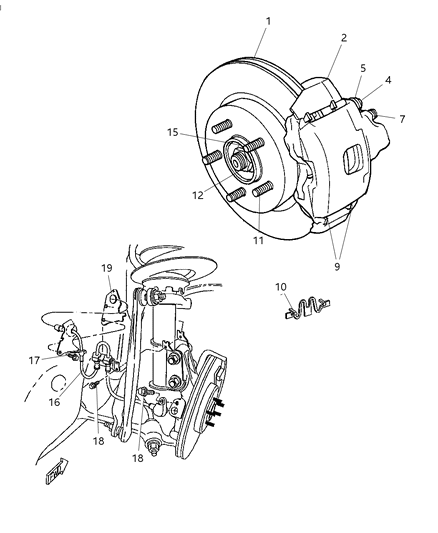 1999 Dodge Intrepid Front Brakes Diagram
