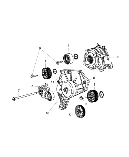 2008 Dodge Nitro Pulley & Related Parts Diagram 3 - Thumbnail