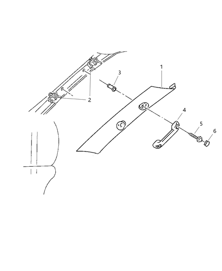 2002 Dodge Ram 2500 Quad & Club Cab A-Pillar Diagram
