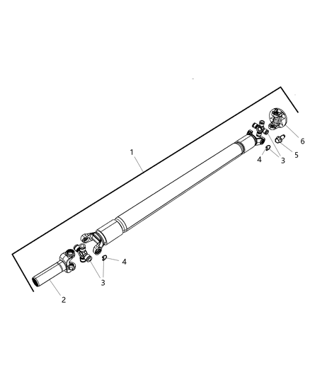 2007 Dodge Ram 3500 Cab Chassis Propeller Shaft - Rear Diagram 1 - Thumbnail