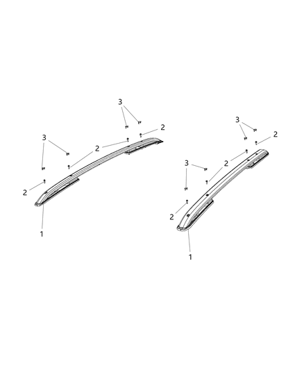 2015 Jeep Renegade Roof Rail Cap, Gray Diagram for 5VY00TZZAA