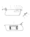 1998 Jeep Cherokee Sun Visor Diagram - 5FX351C3AB
