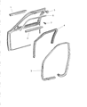 1998 Jeep Grand Cherokee Weather Strip Diagram - 55295700AB