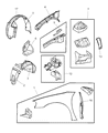 2005 Chrysler Sebring Wheelhouse Diagram - 5056006AC