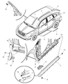 2008 Dodge Caliber Door Moldings Diagram - 5160272AC