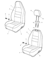 2002 Jeep Wrangler Seat Cover Diagram - UH611AZAA