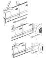2007 Dodge Dakota Door Moldings Diagram - 5JP75CDMAA