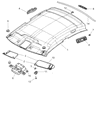 2008 Dodge Magnum Sun Visor Diagram - 1AH071W1AA