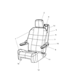 2008 Dodge Grand Caravan Armrest Diagram - 1HU611K2AA