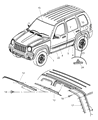 2002 Jeep Liberty Door Moldings Diagram - 5GF55XGRAB