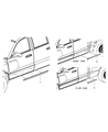 2007 Dodge Dakota Door Moldings Diagram - 5JP75AB5AA