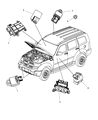 Jeep Liberty Air Bag Control Module Diagram - 56054177AA