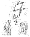 2008 Dodge Grand Caravan Door Hinge Diagram - 5020672AB