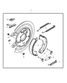 2009 Dodge Durango Parking Brake Shoe Diagram - 68001472AB