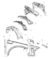 2012 Jeep Liberty Wheelhouse Diagram - 55157411AD