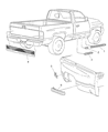 1999 Dodge Ram 3500 Door Moldings Diagram - 55076887AA