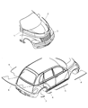 2004 Chrysler PT Cruiser Door Moldings Diagram - 5303625AB