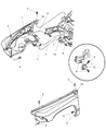 Dodge Dakota Fender Diagram - 55255030AF