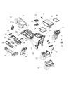 Jeep Wrangler Center Console Base Diagram - 6KG08TX7AC
