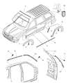 1999 Dodge Durango Door Moldings Diagram - 5FX96GW7AA