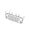 Jeep Wrangler Grille Diagram - 1BM91SW1AB
