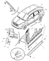 2008 Dodge Caliber Door Moldings Diagram - 1DH75AJCAB