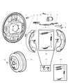 Ram Dakota Parking Brake Shoe Diagram - 68000248AA