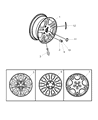 2002 Chrysler Voyager Wheel Cover Diagram - 4743728AA