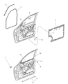 1999 Dodge Durango Weather Strip Diagram - 55256709AB