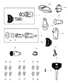 Jeep Wrangler Car Key Diagram - 5013809AA