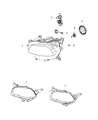 Jeep Cherokee Headlight Diagram - 68102847AD